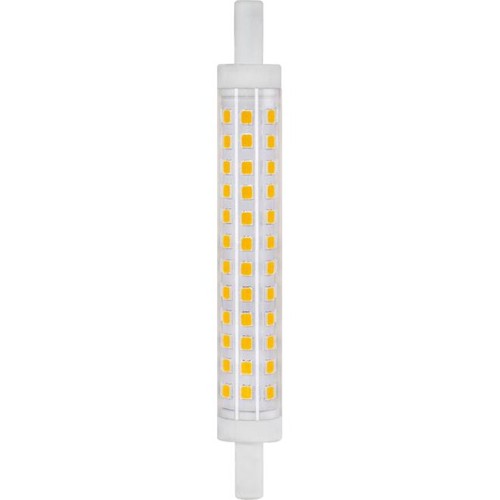 R7S 118mm / 9W LED pære - 830lm, 3000K, klar glas, keramik