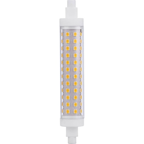R7S 118mm / 10W dæmpbar LED pære - 1000lm, 3000K, klar glas, keramisk base