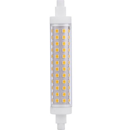 R7S 118mm / 10W dæmpbar LED pære - 1000lm, 3000K, klar glas, keramisk base