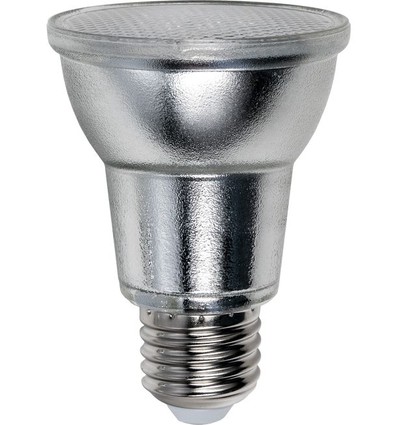 E27 5W dæmpbar PAR20 LED pære - 380lm, 36°, IP65, glas, varm hvid