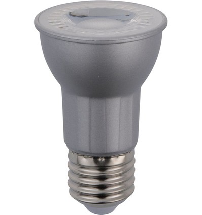 E27 5W dæmpbar PAR16 LED pære - 380lm, 2700K, 36°, sølv finish