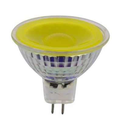 GU5.3 5W LED pære, 12V - MR16, 38°, gul, glas