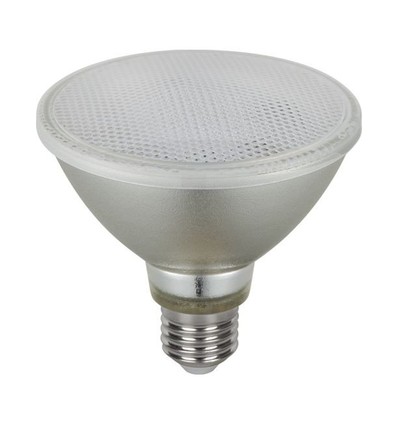 E27 10W dæmpbar PAR30 LED pære - 700lm, 36°, IP65, glas, varm hvid