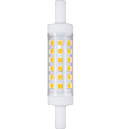 R7S 78mm / 5W LED pære - 490lm, 3000K, klar glas, keramik