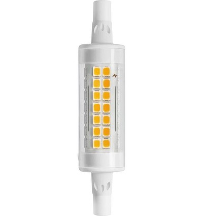 R7S 78mm / 7W LED pære - 1000lm, klar glas, keramik, varm hvid