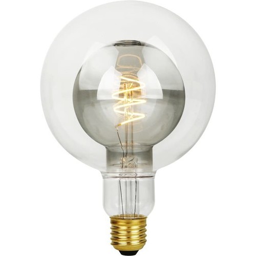 E27 5,5W LED Filament Double Globe G125 - 470lm, 2200K, dæmpbar, røgfarvet glas