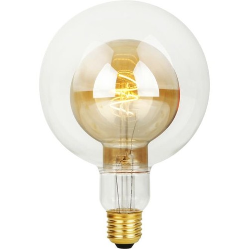 E27 4,9W LED Filament Double Globe G125 - 470lm, 2200K, dæmpbar, guld glas