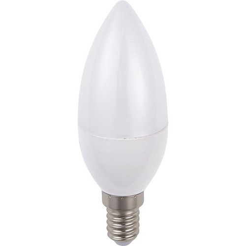 E14 3W LED kertepære, 100-240V - C37, opal glas, 3000K, 270lm