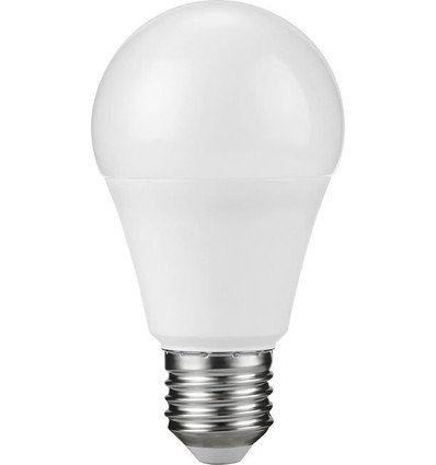 E27 7W LED pære - A60, 600lm, opal glas, 3000K