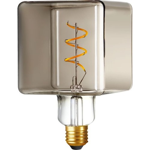 E27 4W LED Ice Cube filament pære - C95, dæmpbar, 2200K, røgfarvet glas