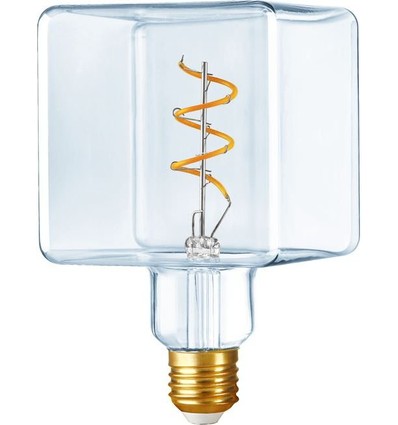 E27 4W dæmpbar LED Ice Cube pære - C95, 2500K, Crystal, Filament Flex