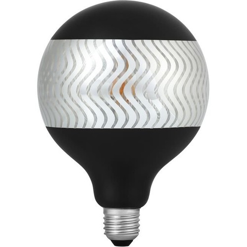 E27 4W dæmpbar LED globepære - G125, Laser Ripple, Black Silver, 2500K
