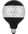 E27 4W dæmpbar LED globepære - G125, Laser Blox, 120lm, 2500K, sort/sølv