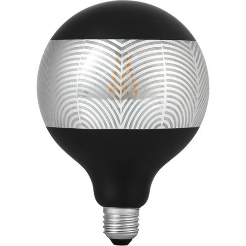 E27 4W dæmpbar LED pære - G125, Laser Leaf, sort/sølv, 120lm, 2500K
