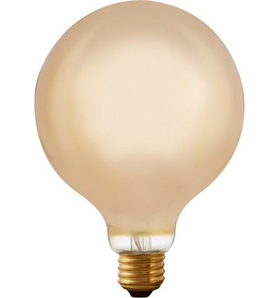E27 6,5W dæmpbar LED filament pære - G125 Globe, 1800K, Champagne glas, 320lm
