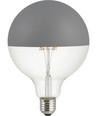 E27 6,5W dæmpbar LED kronepære - G125, Globe Top Mirror, grå, 2500K, filament