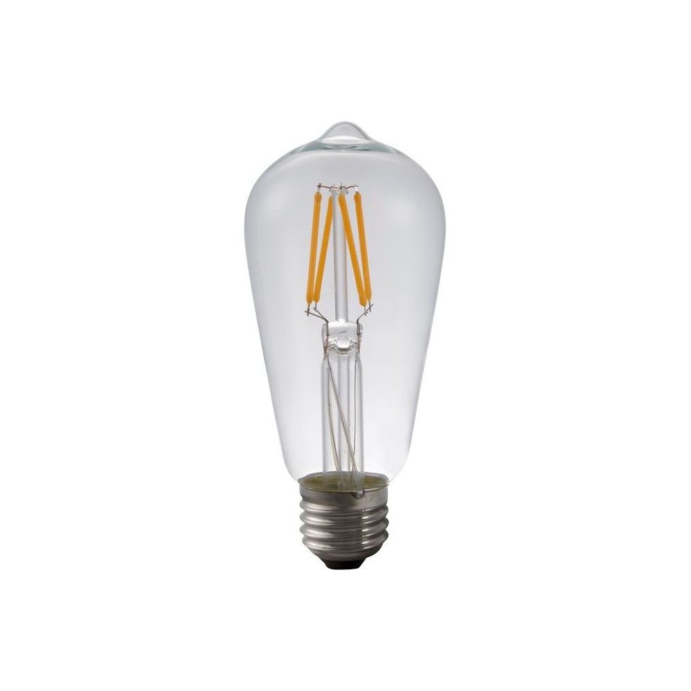 E27 4W dæmpbar LED Rustika pære – ST58, filament, 2500K, klar glas – Dæmpbar : Dæmpbar, Kulør : Ekstra varm