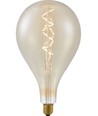 E27 6W dæmpbar XXL Filament LED pære - A165, spiral, 2200K, guld glas