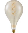 E27 6W dæmpbar XXL Filament LED pære - A165, spiral, 2200K, guld glas