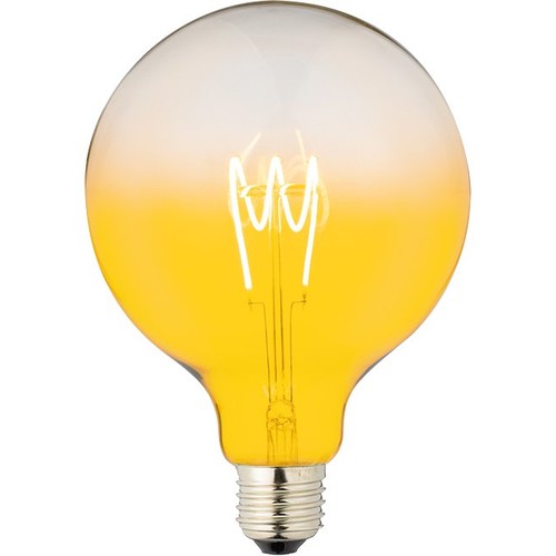 E27 4W dæmpbar LED pære - G125, Flex Filament, Gul, 140lm