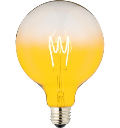 E27 4W dæmpbar LED pære - G125, Flex Filament, Gul, 140lm