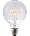 E27 4,5W dæmpbar LED pære - G95, Filament Flex, 2200K, 190lm, klar glas