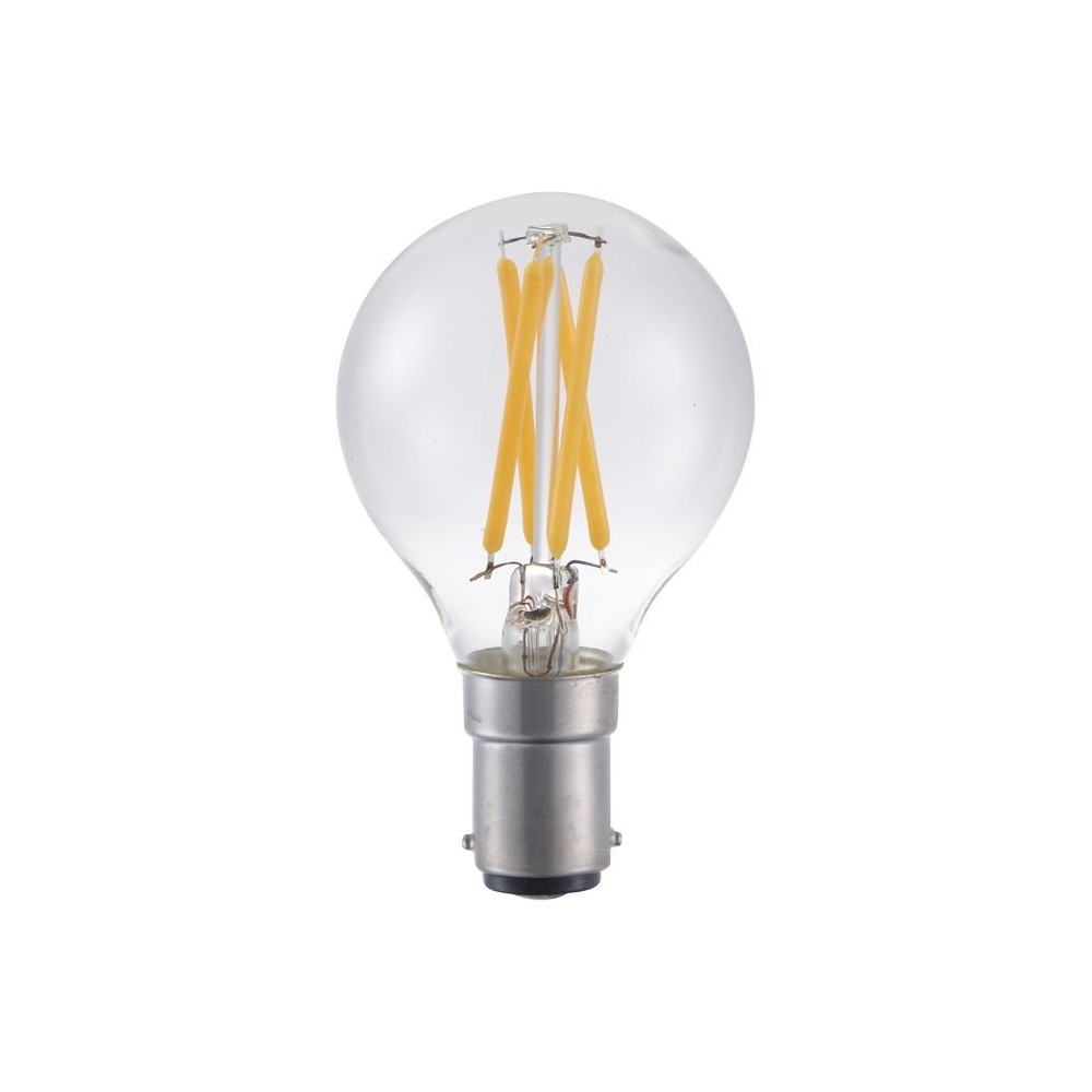 BA15d 4W dæmpbar LED kronepære – G45, filament, klart glas, 2700K – Dæmpbar : Dæmpbar, Kulør : Varm