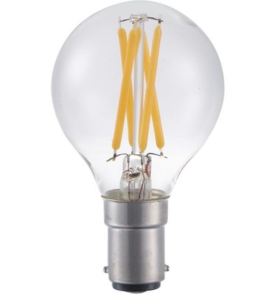 BA15d 4W dæmpbar LED kronepære - G45, filament, klart glas, 2700K
