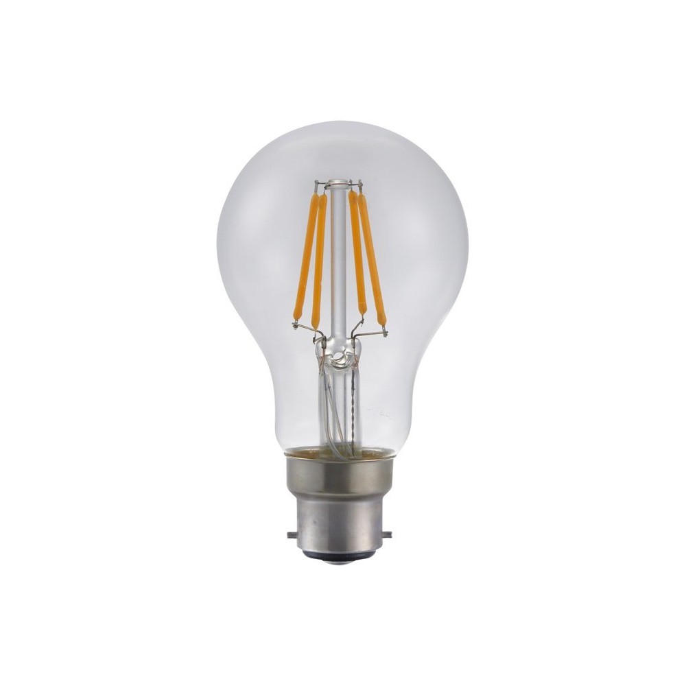 BA22d 4W dæmpbar LED pære – A60, filament, 320lm, 2500K, klart glas – Dæmpbar : Dæmpbar, Kulør : Ekstra varm