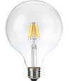 E27 6W dæmpbar LED filament pære - G125, DimToWarm, 2000K-4500K, 660lm, klart glas