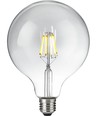 E27 6W dæmpbar LED filament pære - G125, DimToWarm, 2000K-4500K, 660lm, klart glas