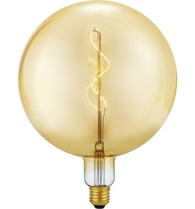 E27 5W Slim Flex Filament G200 Globe - 470lm, 2200K, dæmpbar, guld glas