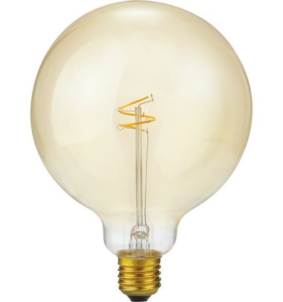 E27 2,9W Slim Flex Filament Globe G125 - 250lm, 2200K, dæmpbar, guld glas