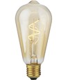 E27 2,9W dæmpbar LED pære - Slim Flex Filament, ST64, 2200K, Gold, 250lm