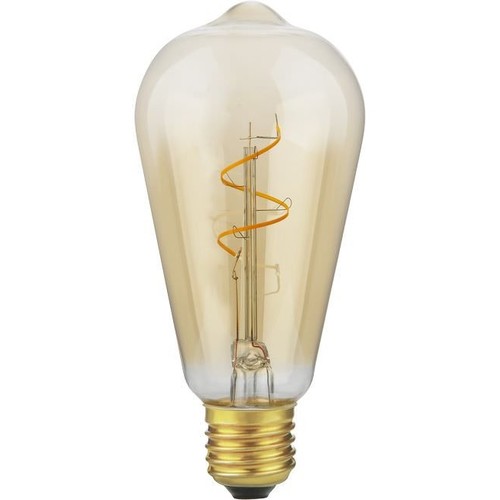 E27 4,2W Slim Flex Filament Rustika ST64 - 470lm, 2200K, guld glas, dæmpbar