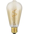 E27 4,2W Slim Flex Filament Rustika ST64 - 470lm, 2200K, guld glas, dæmpbar