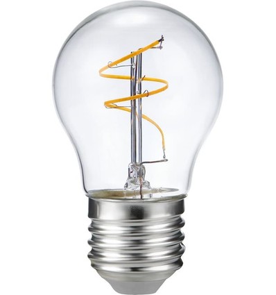 E27 3,2W dæmpbar LED kronepære - G45, Slim Flex Filament, 2200K, klar glas