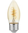 E27 4,2W dæmpbar Slim Flex LED kronepære - C35, 470lm, gyldent glas, 2200K