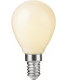 E14 2,9W dæmpbar LED kronepære - G45, opal glas, 2700K, filament
