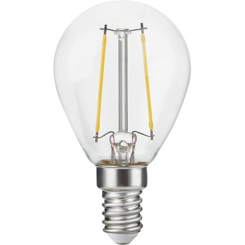 E14 2,5W dæmpbar LED kronepære - G45, filament, klar glas, 2700K