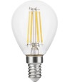 E14 4,7W dæmpbar LED kronepære - G45, filament, 470lm, 2500K, klart glas