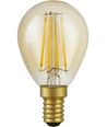 E14 4,7W dæmpbar LED kronepære - G45, filament, 2200K, guld glas, 470lm