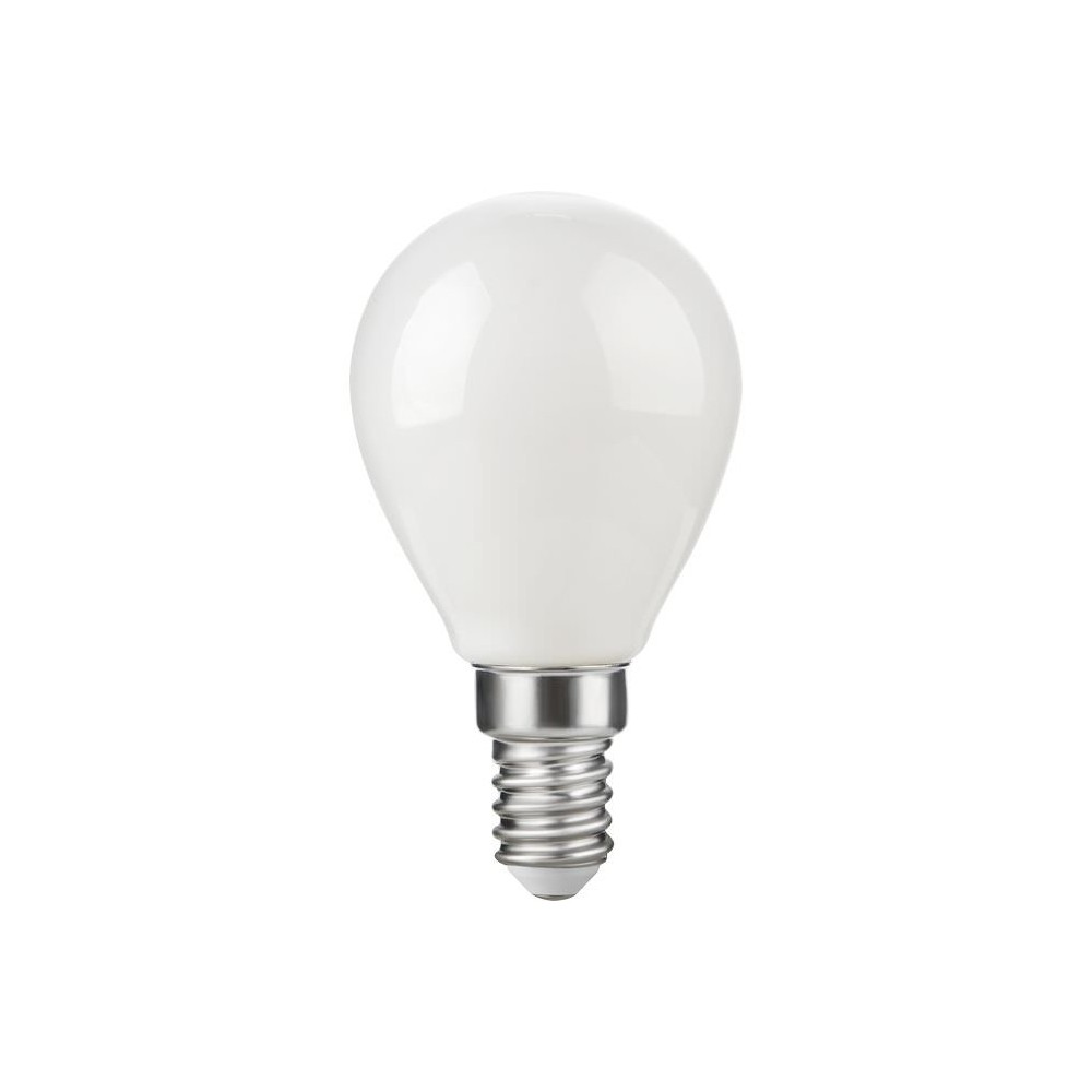 E14 4,7W dæmpbar LED kronepære – G45, filament, opal glas, 2500K, 470lm – Dæmpbar : Dæmpbar, Kulør : Ekstra varm