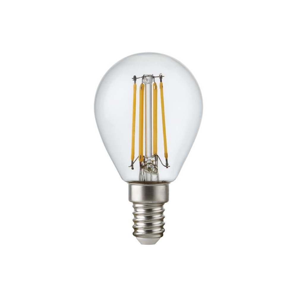 E14 4,7W dæmpbar LED kronepære – G45, filament, klar glas, 2700K – Dæmpbar : Dæmpbar, Kulør : Varm