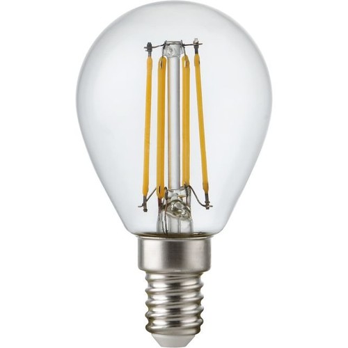 E14 4,7W dæmpbar LED kronepære - G45, filament, klar glas, 2700K