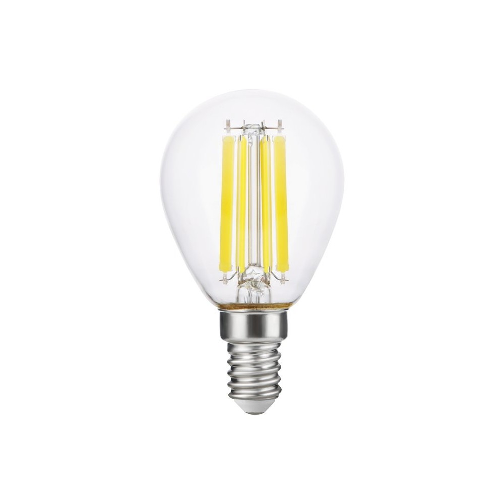 E14 7W dæmpbar LED kronepære – G45, filament, 806lm, klar glas – Dæmpbar : Dæmpbar, Kulør : Varm
