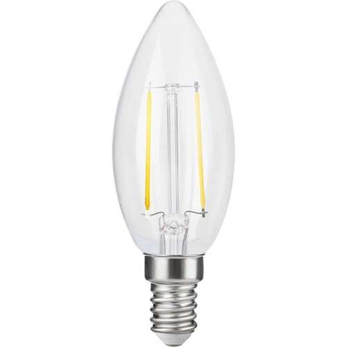 E14 2,5W dæmpbar LED kertepære - C35, filament, klar glas, 2700K