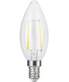 E14 2,5W dæmpbar LED kertepære - C35, filament, klar glas, 2700K