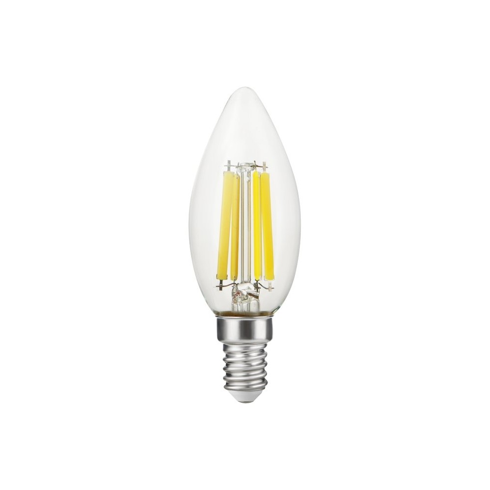 E14 7W dæmpbar LED kertepære – Filament, C35, 806lm, 2700K, klar glas – Dæmpbar : Dæmpbar, Kulør : Varm