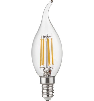 E14 4,7W dæmpbar LED kronepære med tip - C35, filament, klar glas, 2700K